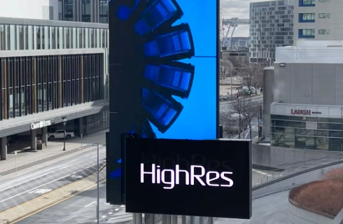 Boston Convention and Exhibition Center Marquee animation showcase for HighRes rebranding.